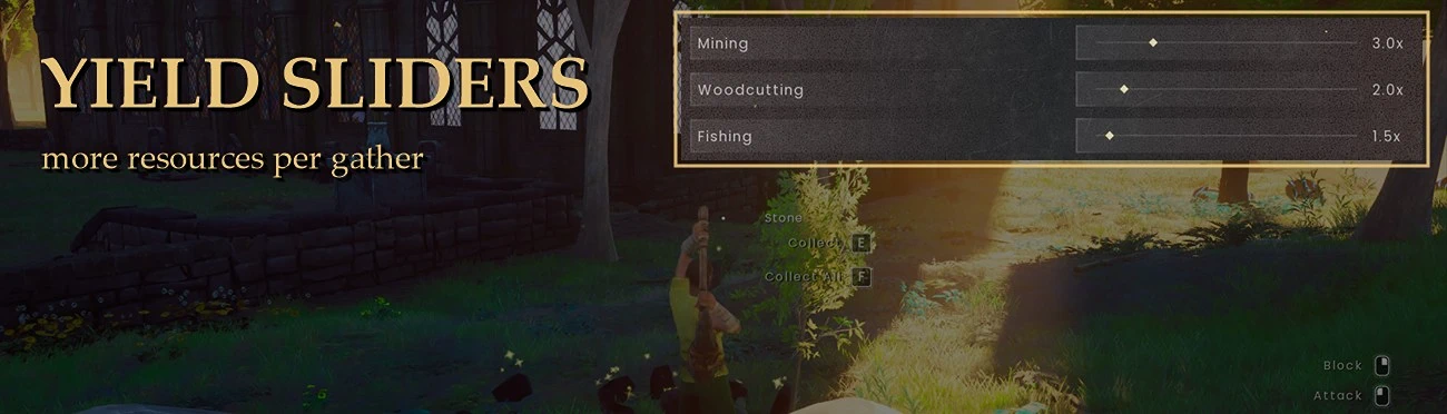 Yield Sliders - In-Game Gathering Rates mod cover