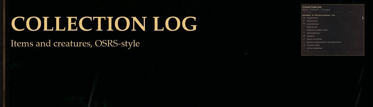 Collection Log - OSRS-style Item and Creature Log mod cover